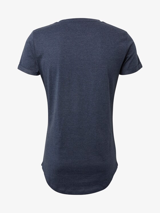 T-shirt met logoborduurwerk - Mannen - Agate Stone Blue Melange T-shirt met logoborduurwerk - Mannen - Agate Stone Blue Melange - 8 - TOM TAILOR Denim