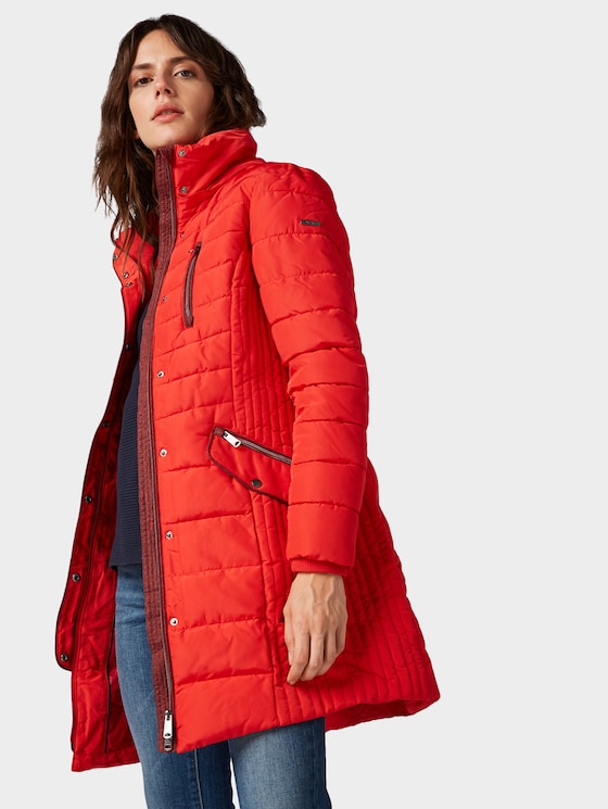 Hybridmantel mit Kapuze - Frauen - brilliant red Hybridmantel mit Kapuze - Frauen - brilliant red - 5 - TOM TAILOR