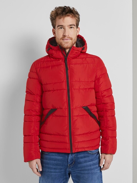 Pufferjacke mit Kapuze - Männer - Mighty Red Pufferjacke mit Kapuze - Männer - Mighty Red - 1 - TOM TAILOR