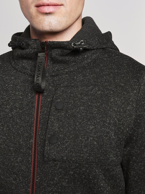 Gebreid jack met capuchon - Mannen - dark grey light grey mouline Gebreid jack met capuchon - Mannen - dark grey light grey mouline - 9 - TOM TAILOR