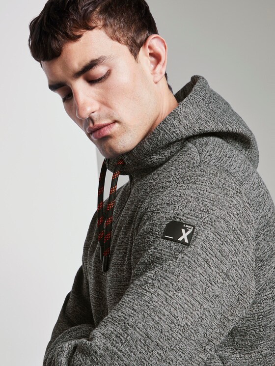 Gefütterte Strickjacke mit Kapuze - Männer - Black Grey White Mouline Gefütterte Strickjacke mit Kapuze - Männer - Black Grey White Mouline - 9 - TOM TAILOR