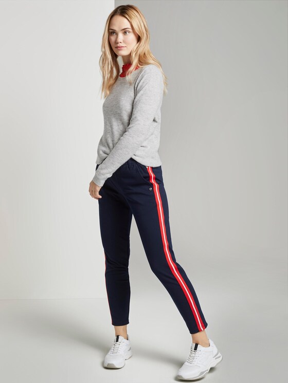Jogging bottoms with satin stripes - Women - Real Navy Blue Jogging bottoms with satin stripes - Women - Real Navy Blue - 3 - TOM TAILOR Denim