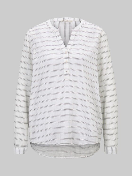 Karierte Bluse - Frauen - white grey structured check Karierte Bluse - Frauen - white grey structured check - 7 - TOM TAILOR Denim
