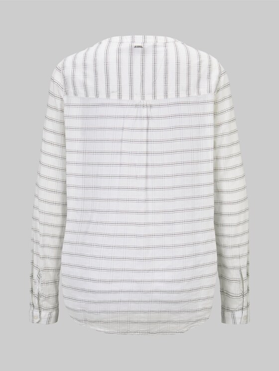 Karierte Bluse - Frauen - white grey structured check Karierte Bluse - Frauen - white grey structured check - 8 - TOM TAILOR Denim