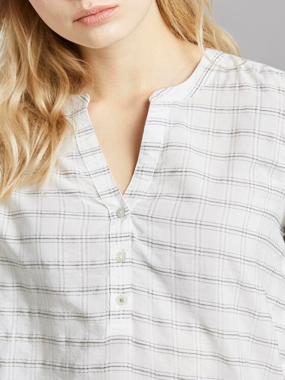 Karierte Bluse - Frauen - white grey structured check Karierte Bluse - Frauen - white grey structured check - 9 - TOM TAILOR Denim