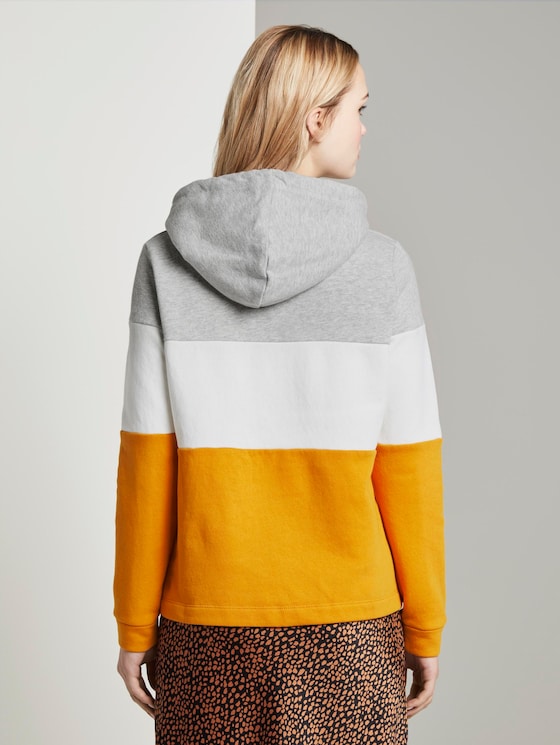 Hoody with colour blocking by Denim Female, yellow coloblock
