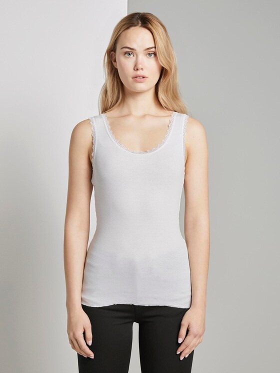 Top mit Spitzen-Details - Frauen - Off White Top mit Spitzen-Details - Frauen - Off White - 1 - TOM TAILOR Denim