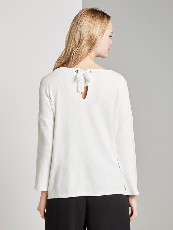 Langarmshirt mit Schleife am Rücken - Frauen - Off White Langarmshirt mit Schleife am Rücken - Frauen - Off White - 2 - TOM TAILOR Denim