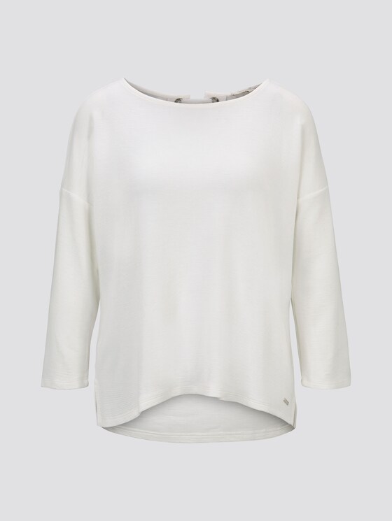 Langarmshirt mit Schleife am Rücken - Frauen - Off White Langarmshirt mit Schleife am Rücken - Frauen - Off White - 7 - TOM TAILOR Denim