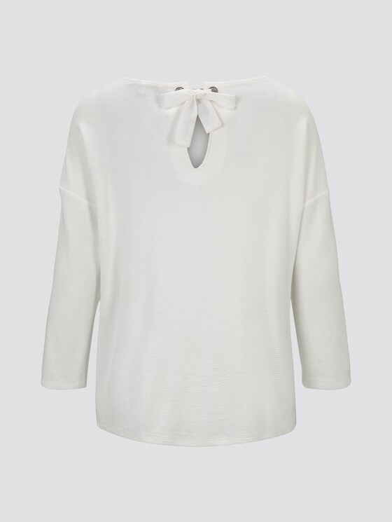 Langarmshirt mit Schleife am Rücken - Frauen - Off White Langarmshirt mit Schleife am Rücken - Frauen - Off White - 8 - TOM TAILOR Denim
