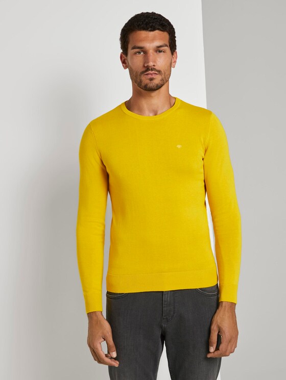 Schlichter Strickpullover - Männer - Californian Yellow Schlichter Strickpullover - Männer - Californian Yellow - 1 - TOM TAILOR