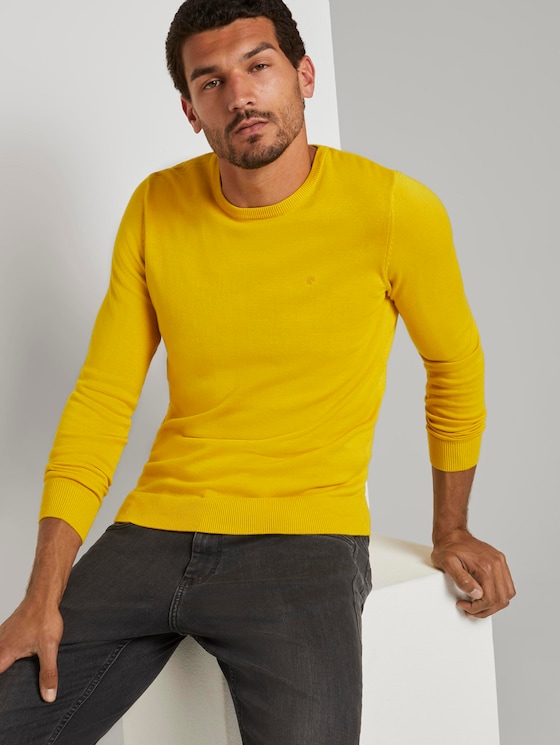 Schlichter Strickpullover - Männer - Californian Yellow Schlichter Strickpullover - Männer - Californian Yellow - 5 - TOM TAILOR