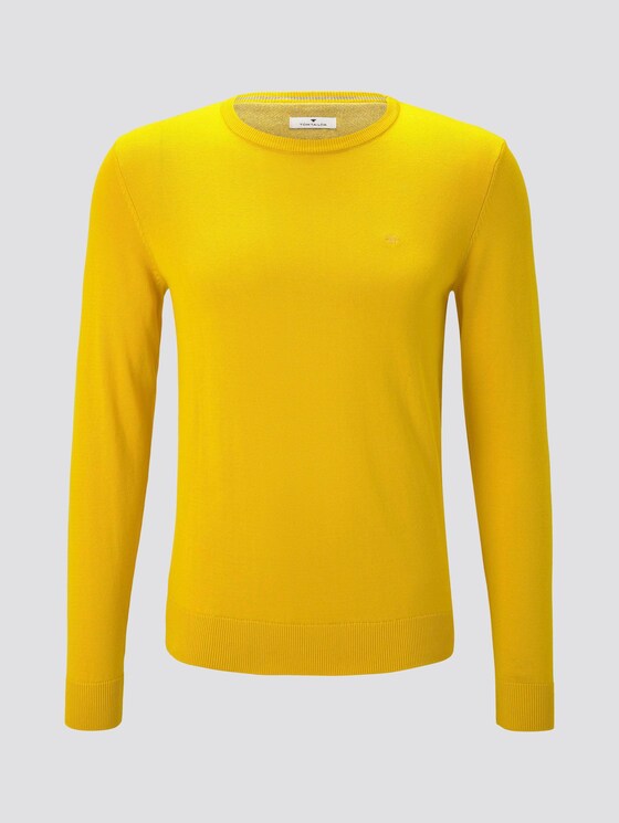 Schlichter Strickpullover - Männer - Californian Yellow Schlichter Strickpullover - Männer - Californian Yellow - 7 - TOM TAILOR