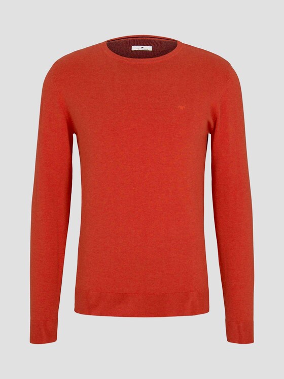 Schlichter Strickpullover - Männer - Valiant Red Melange Schlichter Strickpullover - Männer - Valiant Red Melange - 7 - TOM TAILOR
