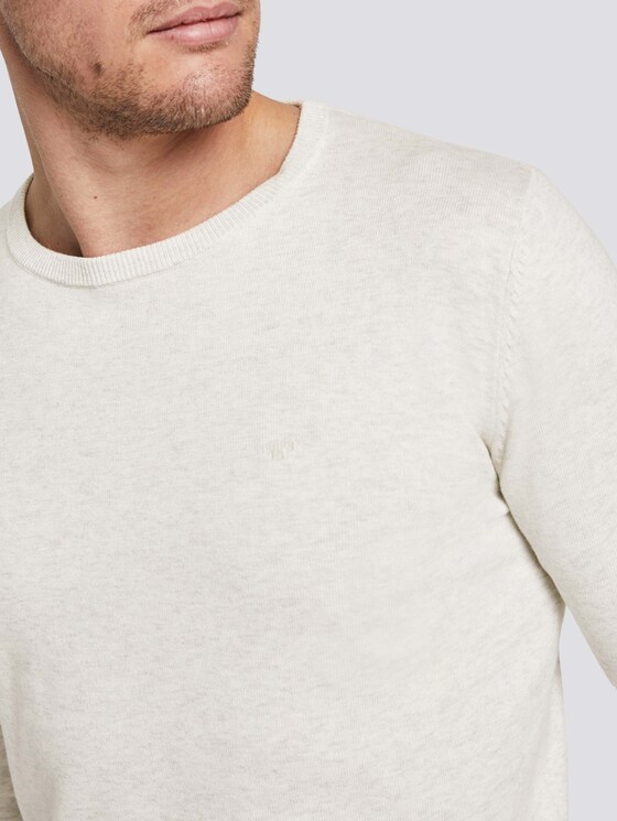 Schlichter Strickpullover - Männer - Light Medium Grey Melange Schlichter Strickpullover - Männer - Light Medium Grey Melange - 9 - TOM TAILOR