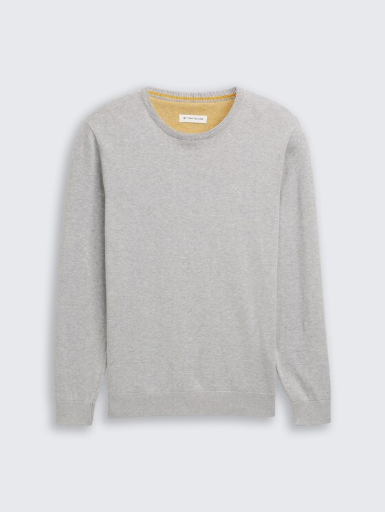 Schlichter Strickpullover - Männer - Light Soft Grey Melange Schlichter Strickpullover - Männer - Light Soft Grey Melange - 7 - TOM TAILOR