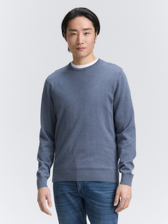 Schlichter Strickpullover - Männer - vintage indigo blue melange Schlichter Strickpullover - Männer - vintage indigo blue melange - 1 - TOM TAILOR