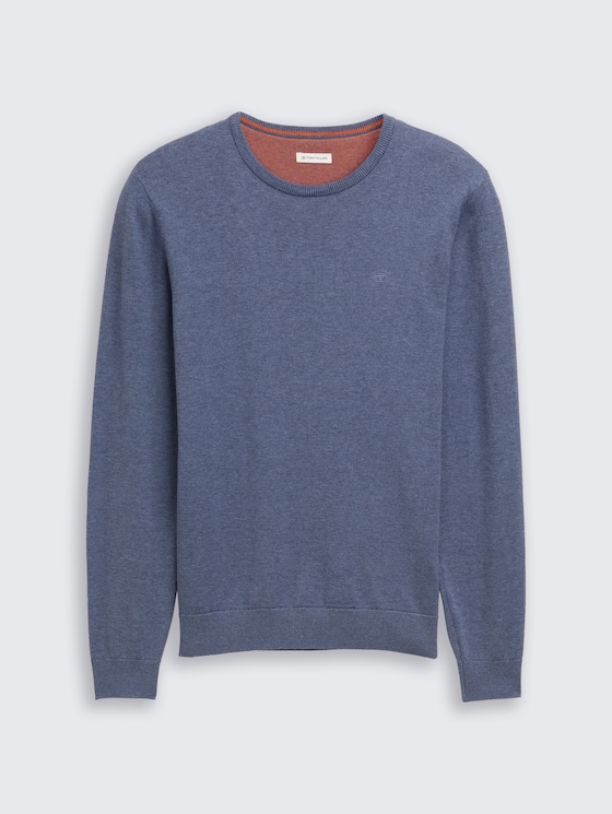 Schlichter Strickpullover - Männer - vintage indigo blue melange Schlichter Strickpullover - Männer - vintage indigo blue melange - 7 - TOM TAILOR