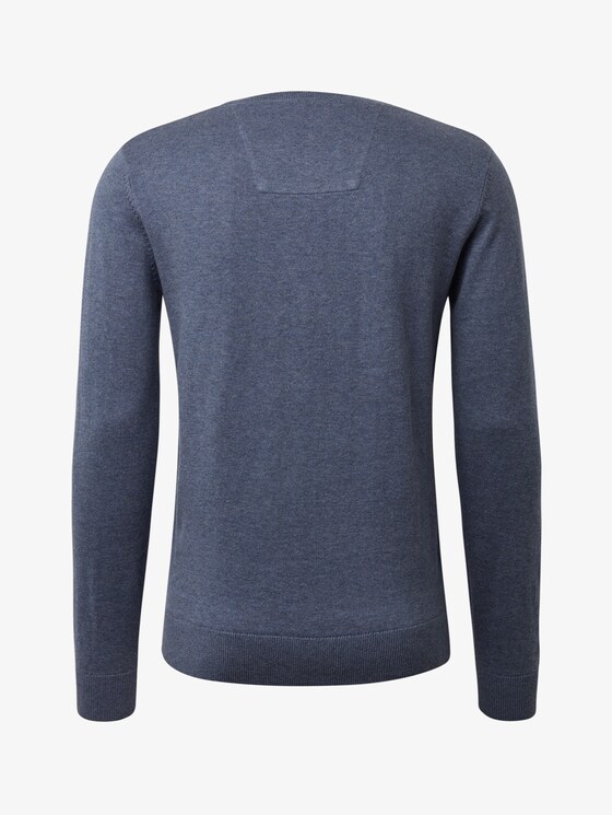 Schlichter Strickpullover - Männer - vintage indigo blue melange Schlichter Strickpullover - Männer - vintage indigo blue melange - 8 - TOM TAILOR