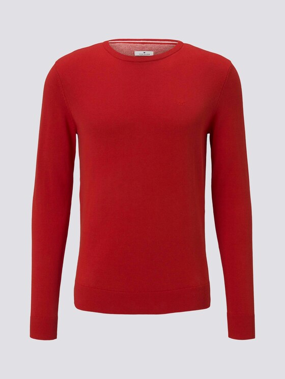 Schlichter Strickpullover - Männer - blood-orange Schlichter Strickpullover - Männer - blood-orange - 7 - TOM TAILOR