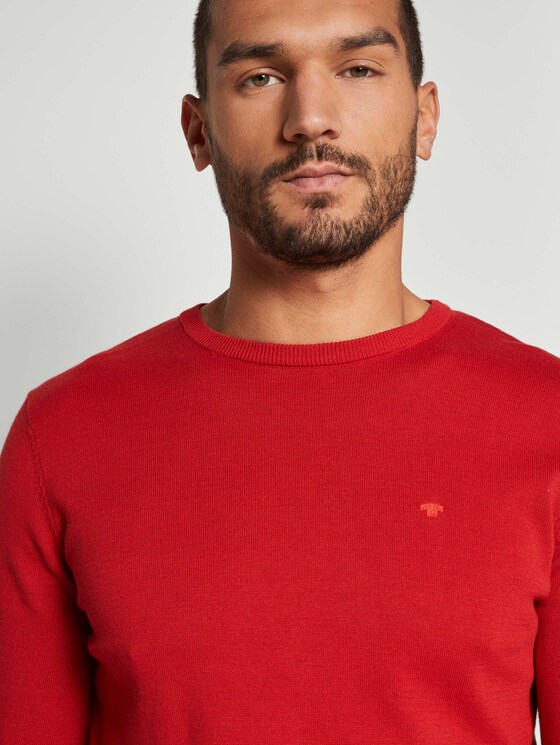 Schlichter Strickpullover - Männer - blood-orange Schlichter Strickpullover - Männer - blood-orange - 9 - TOM TAILOR