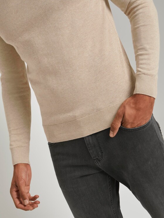 Schlichter Strickpullover - Männer - beige dark melange Schlichter Strickpullover - Männer - beige dark melange - 10 - TOM TAILOR