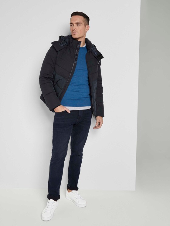 Schlichter Strickpullover - Männer - royal blue melange Schlichter Strickpullover - Männer - royal blue melange - 3 - TOM TAILOR
