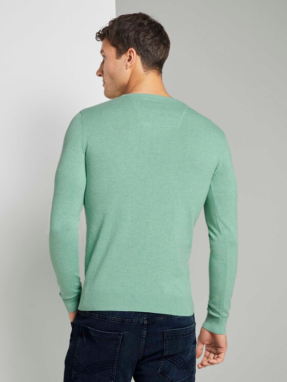Schlichter Strickpullover - Männer - soft jade melange Schlichter Strickpullover - Männer - soft jade melange - 2 - TOM TAILOR