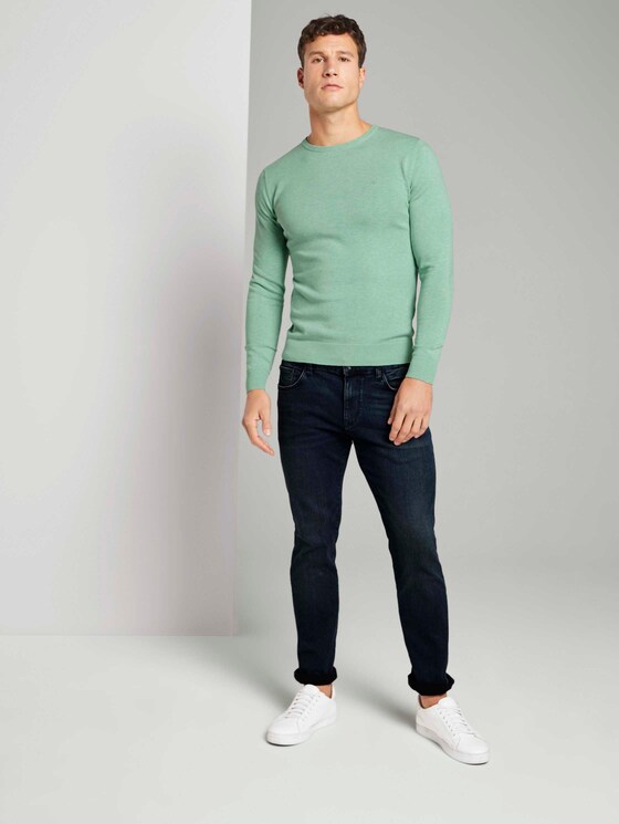 Schlichter Strickpullover - Männer - soft jade melange Schlichter Strickpullover - Männer - soft jade melange - 3 - TOM TAILOR