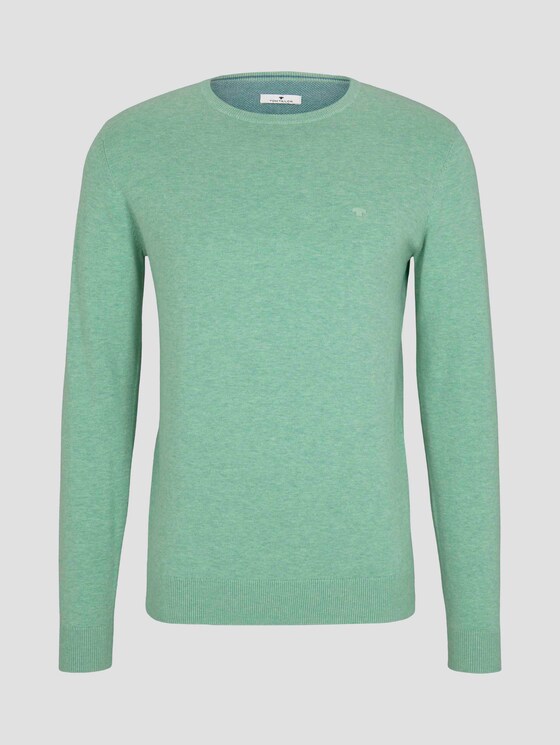 Schlichter Strickpullover - Männer - soft jade melange Schlichter Strickpullover - Männer - soft jade melange - 7 - TOM TAILOR