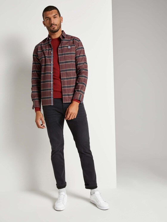 Schlichter Strickpullover - Männer - dark chili melange Schlichter Strickpullover - Männer - dark chili melange - 3 - TOM TAILOR
