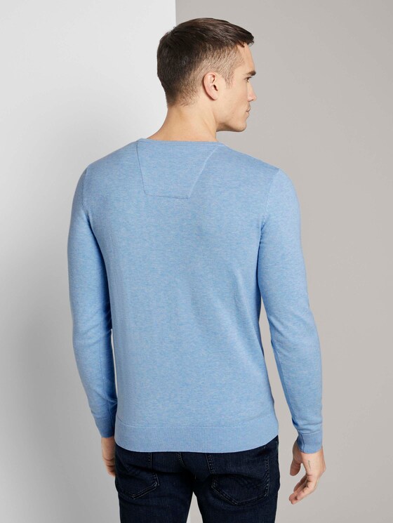 Schlichter Strickpullover - Männer - sunny sky melange Schlichter Strickpullover - Männer - sunny sky melange - 2 - TOM TAILOR