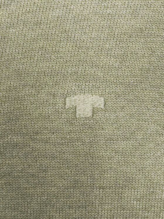 Schlichter Strickpullover - Männer - pale grey olive melange Schlichter Strickpullover - Männer - pale grey olive melange - 9 - TOM TAILOR