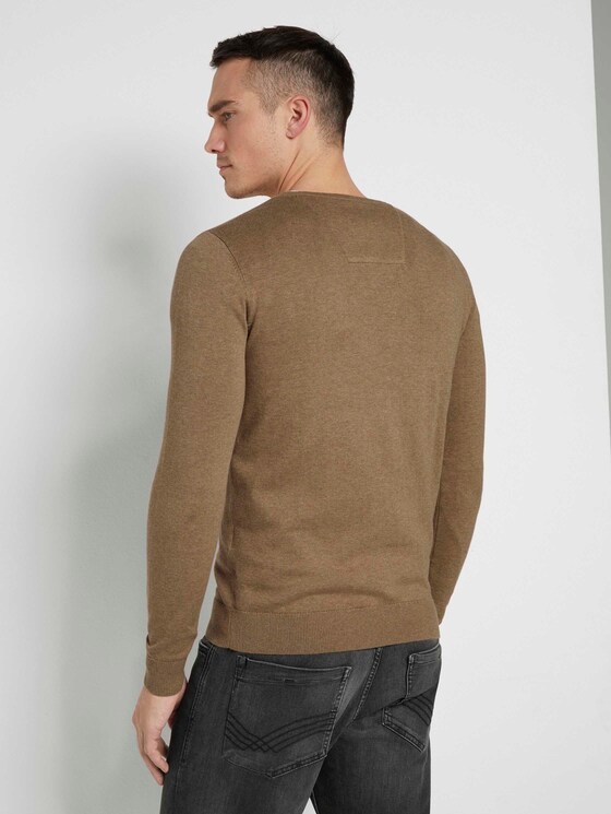 Schlichter Strickpullover - Männer - active tabacco melange Schlichter Strickpullover - Männer - active tabacco melange - 2 - TOM TAILOR