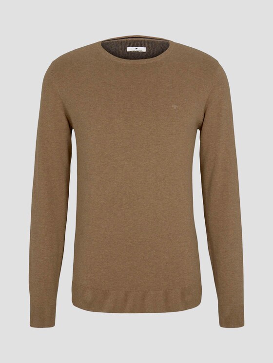 Schlichter Strickpullover - Männer - active tabacco melange Schlichter Strickpullover - Männer - active tabacco melange - 7 - TOM TAILOR
