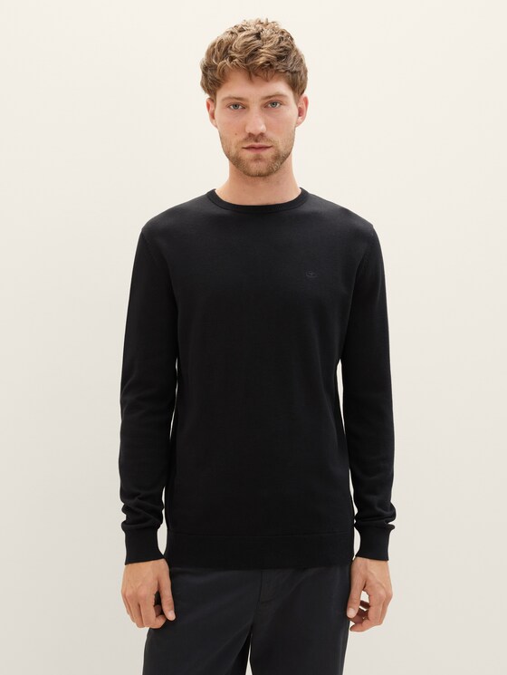 Schlichter Strickpullover - Männer - Black Schlichter Strickpullover - Männer - Black - 1 - TOM TAILOR