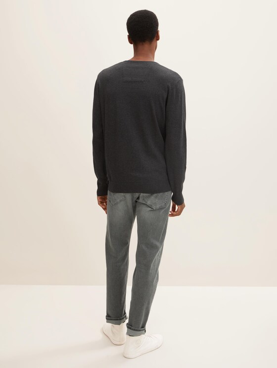Basic Strickpullover - Männer - Black Grey Melange Basic Strickpullover - Männer - Black Grey Melange - 2 - TOM TAILOR