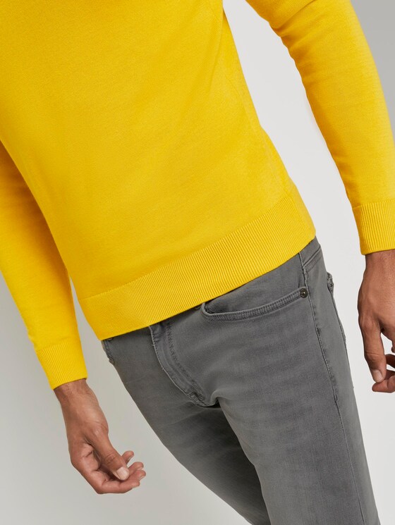 Basic Strickpullover - Männer - Californian-Yellow Basic Strickpullover - Männer - Californian-Yellow - 10 - TOM TAILOR
