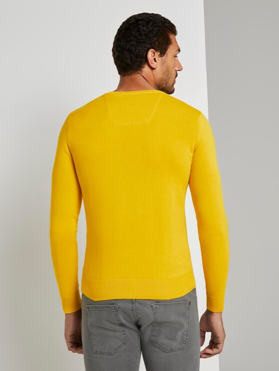 Basic Strickpullover - Männer - Californian-Yellow Basic Strickpullover - Männer - Californian-Yellow - 2 - TOM TAILOR