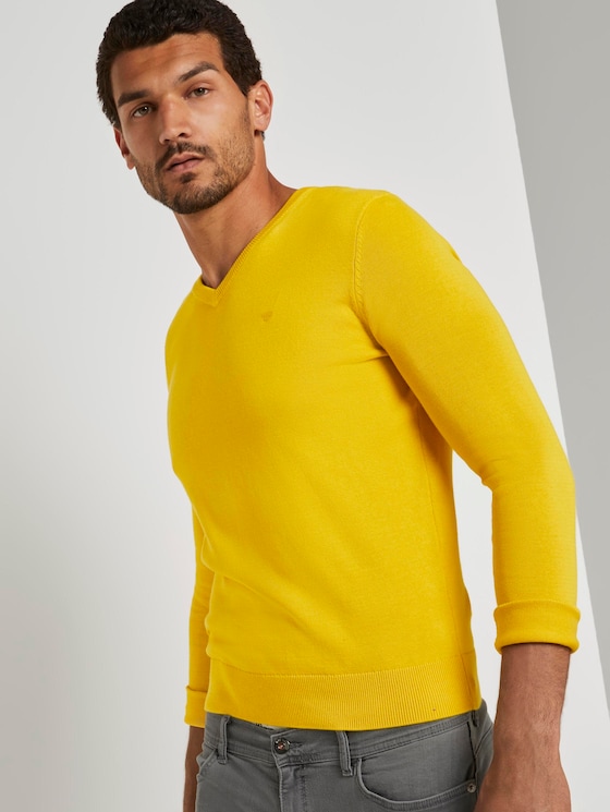 Basic Strickpullover - Männer - Californian-Yellow Basic Strickpullover - Männer - Californian-Yellow - 5 - TOM TAILOR