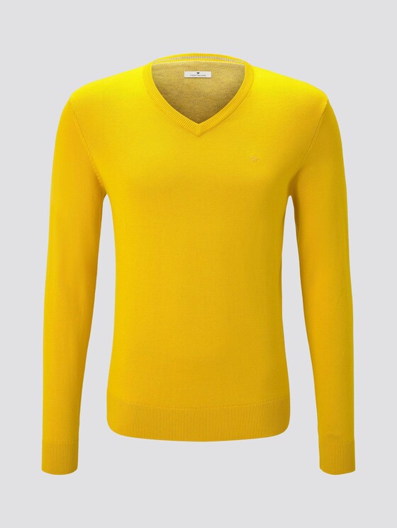 Basic Strickpullover - Männer - Californian-Yellow Basic Strickpullover - Männer - Californian-Yellow - 7 - TOM TAILOR