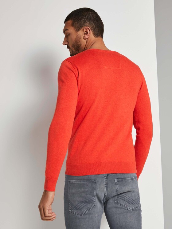Basic Strickpullover - Männer - Valiant Red Melange Basic Strickpullover - Männer - Valiant Red Melange - 2 - TOM TAILOR