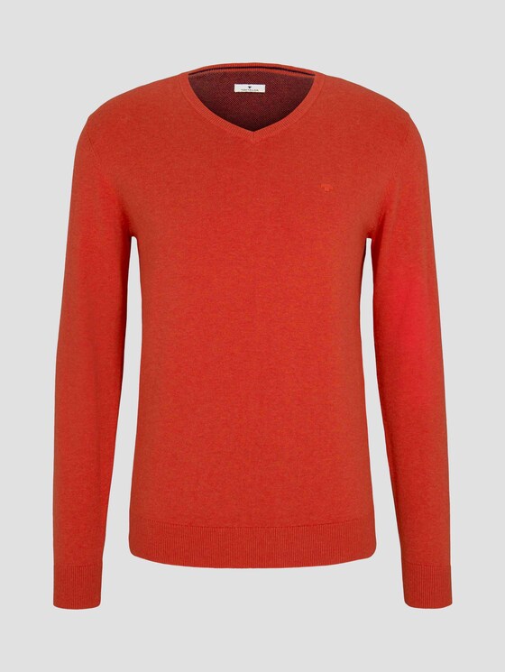 Basic Strickpullover - Männer - Valiant Red Melange Basic Strickpullover - Männer - Valiant Red Melange - 7 - TOM TAILOR