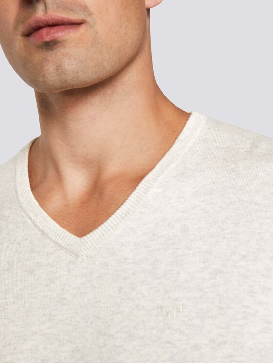 Basic Strickpullover - Männer - Light Medium Grey Melange Basic Strickpullover - Männer - Light Medium Grey Melange - 9 - TOM TAILOR