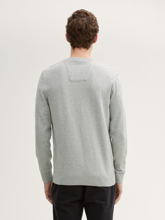 Basic Strickpullover - Männer - Light Soft Grey Melange Basic Strickpullover - Männer - Light Soft Grey Melange - 2 - TOM TAILOR