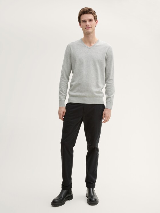 Basic Strickpullover - Männer - Light Soft Grey Melange Basic Strickpullover - Männer - Light Soft Grey Melange - 3 - TOM TAILOR