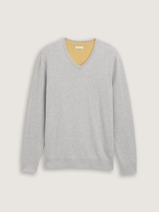 Basic Strickpullover - Männer - Light Soft Grey Melange Basic Strickpullover - Männer - Light Soft Grey Melange - 7 - TOM TAILOR
