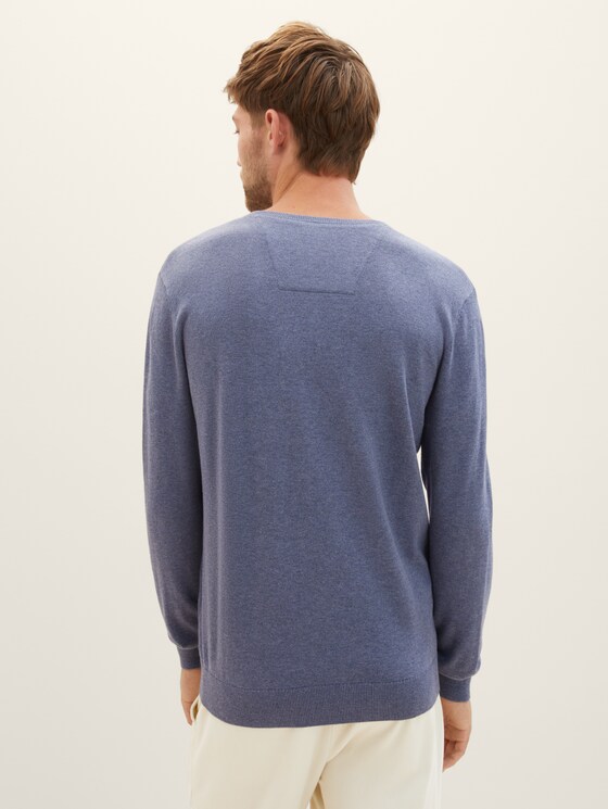 Basic Strickpullover - Männer - vintage indigo blue melange Basic Strickpullover - Männer - vintage indigo blue melange - 2 - TOM TAILOR