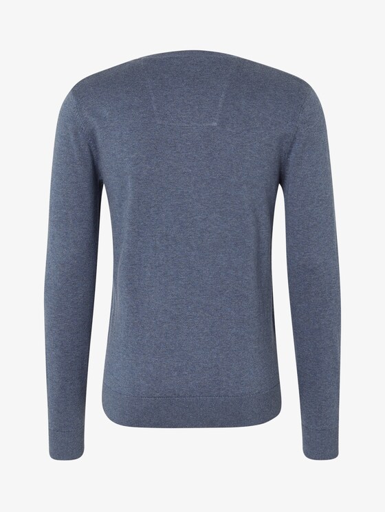Basic Strickpullover - Männer - vintage indigo blue melange Basic Strickpullover - Männer - vintage indigo blue melange - 8 - TOM TAILOR
