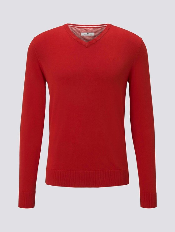 Basic Strickpullover - Männer - blood orange Basic Strickpullover - Männer - blood orange - 7 - TOM TAILOR